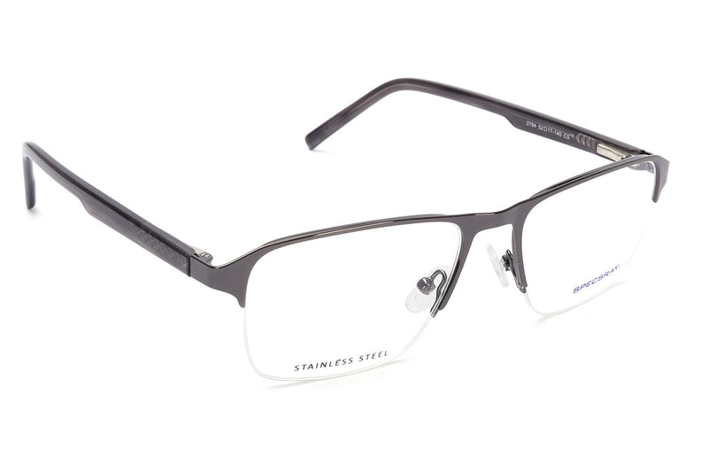 Rectangle Half Rim Eyeglasses For Men