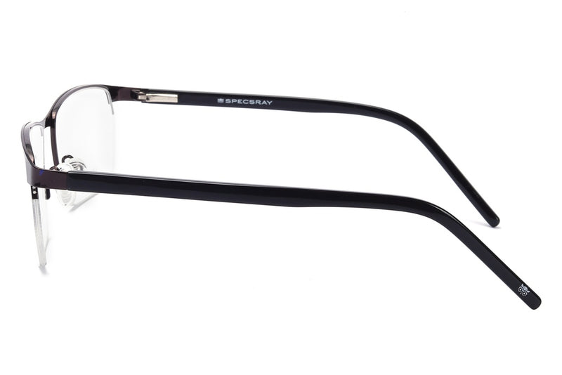 Rectangle Half Rim Eyeglasses For Men