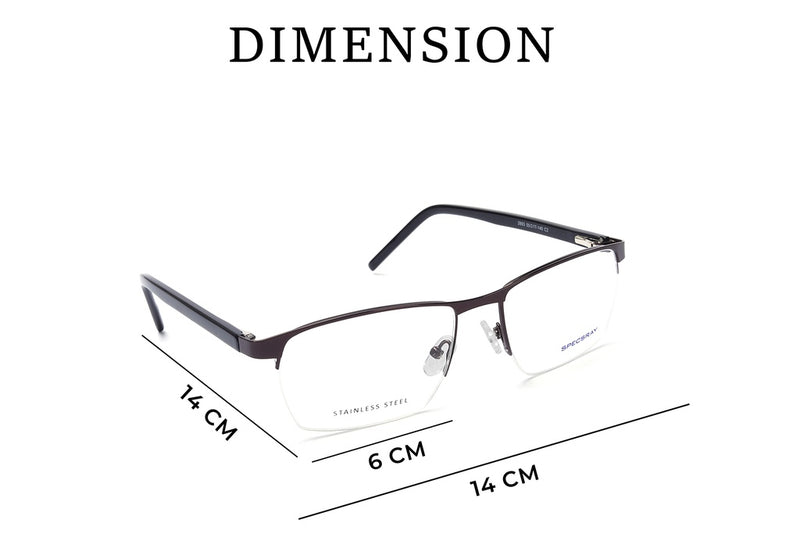 Rectangle Half Rim Eyeglasses For Men