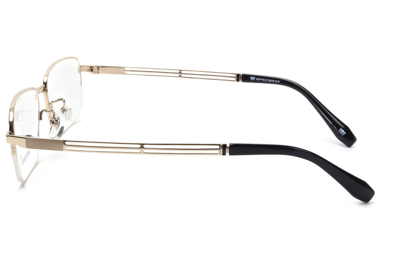 Rectangle Half Rim Eyeglasses for Men