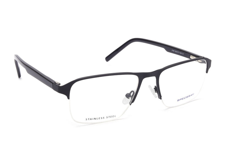 Rectangle Half Rim Eyeglasses For Men