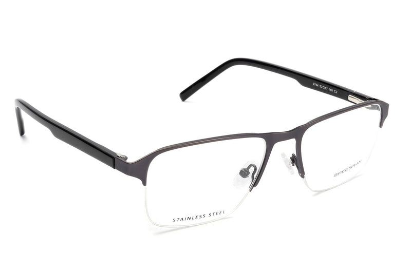 Rectangle Half Rim Eyeglasses For Men