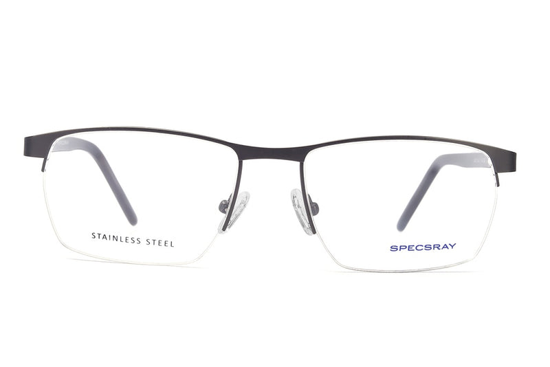 Rectangle Half Rim Eyeglasses For Men