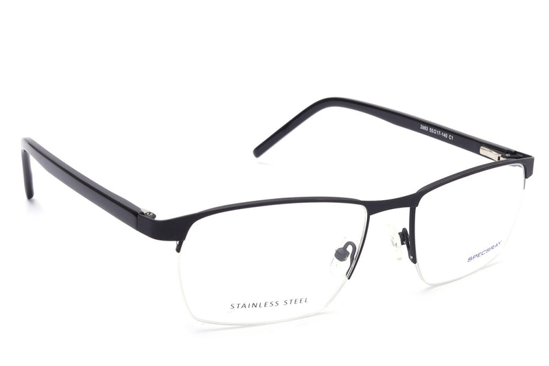 Rectangle Half Rim Eyeglasses For Men