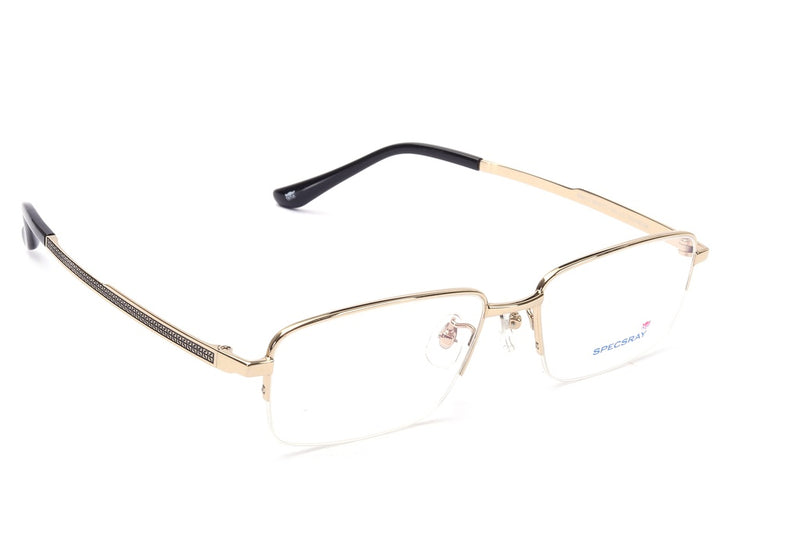 Rectangle Half Rim Eyeglasses For Men