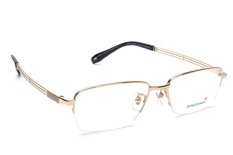 Rectangle Half Rim Eyeglasses for Men