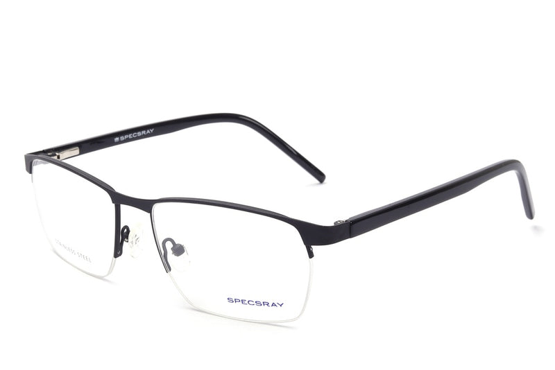 Rectangle Half Rim Eyeglasses For Men