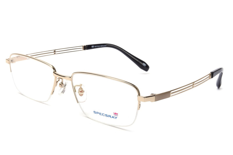 Rectangle Half Rim Eyeglasses for Men