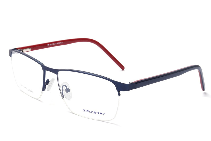 Rectangle Half Rim Eyeglasses For Men