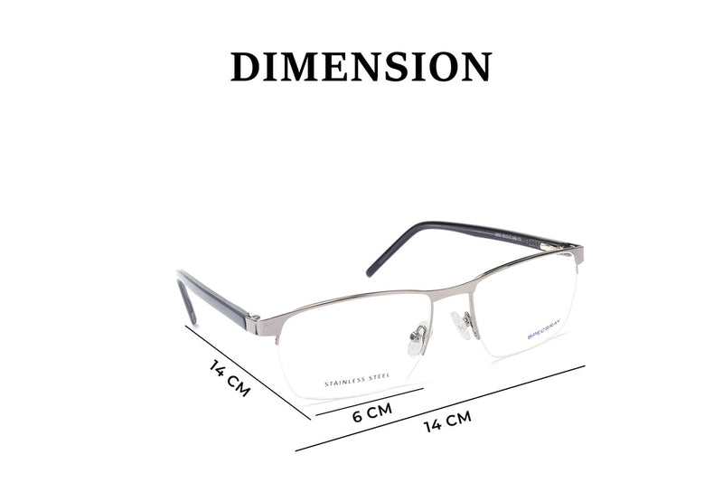 Rectangle Half Rim Eyeglasses For Men