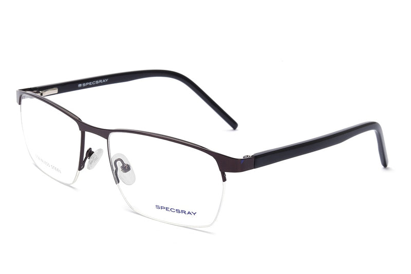 Rectangle Half Rim Eyeglasses For Men