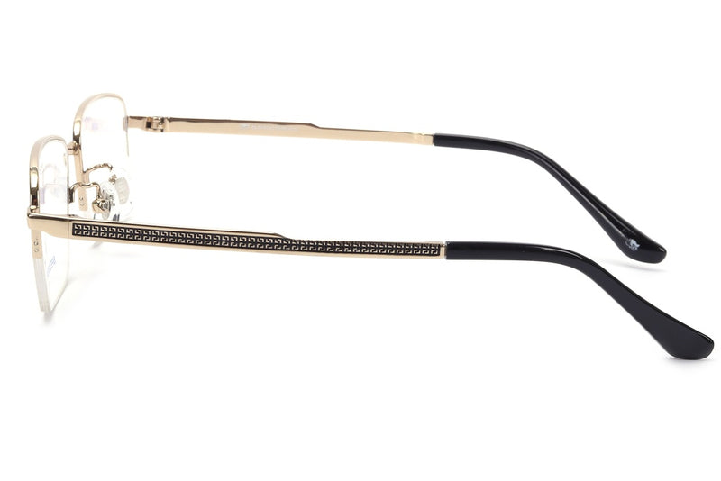 Rectangle Half Rim Eyeglasses For Men