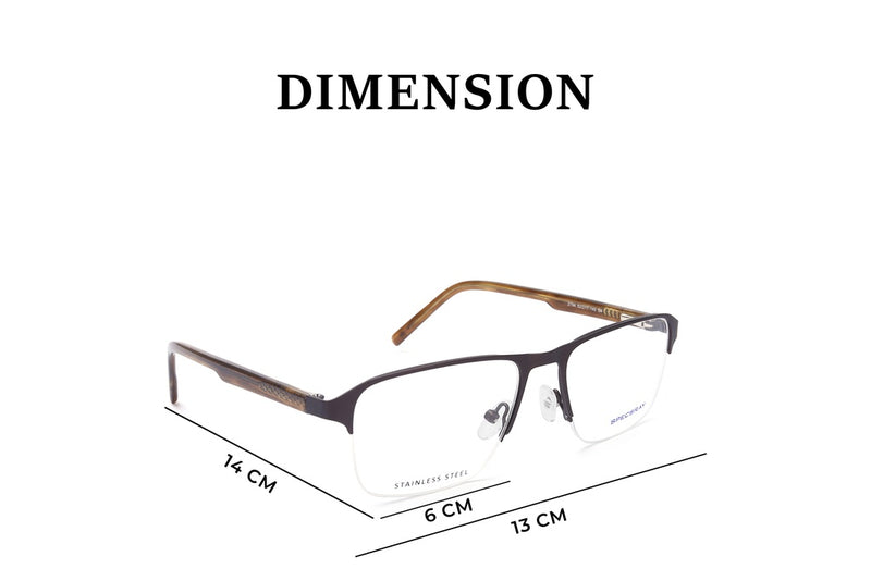 Rectangle Half Rim Eyeglasses For Men