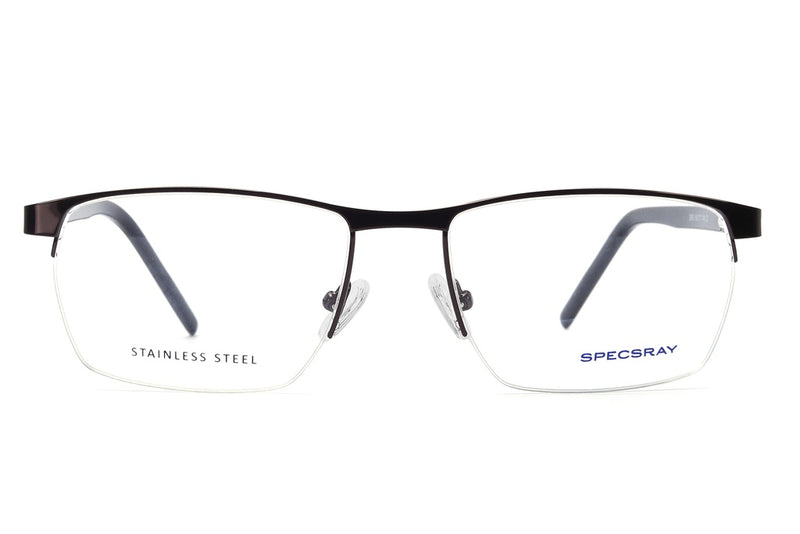 Rectangle Half Rim Eyeglasses For Men