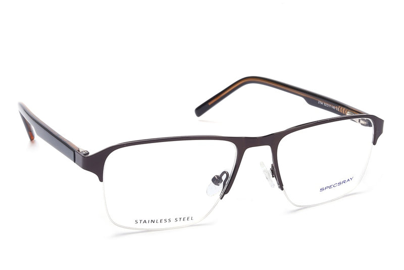Rectangle Half Rim Eyeglasses For Men