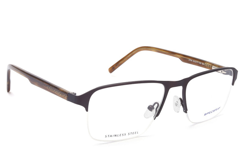 Rectangle Half Rim Eyeglasses For Men