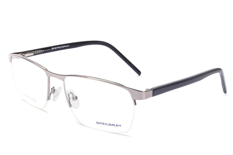 Rectangle Half Rim Eyeglasses For Men