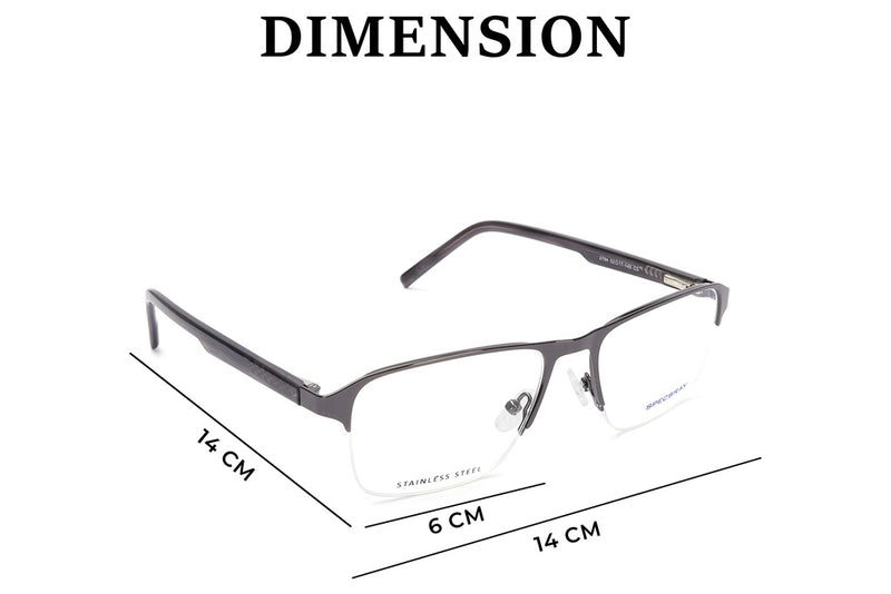 Rectangle Half Rim Eyeglasses For Men