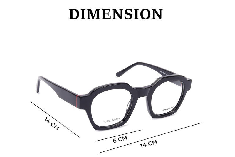 Geometric Full Rim Acetate For Unisex