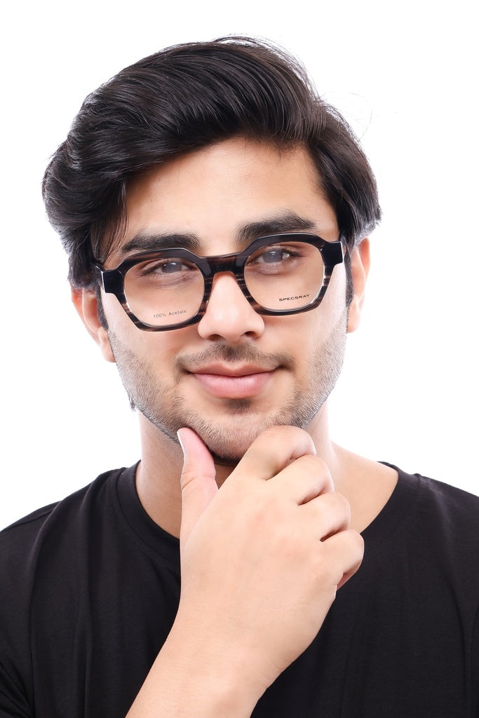 Geometric Full Rim Acetate For Unisex