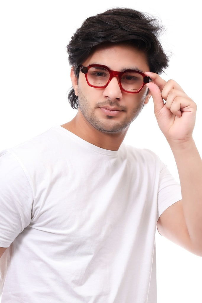 Geometric Full Rim Acetate For Unisex