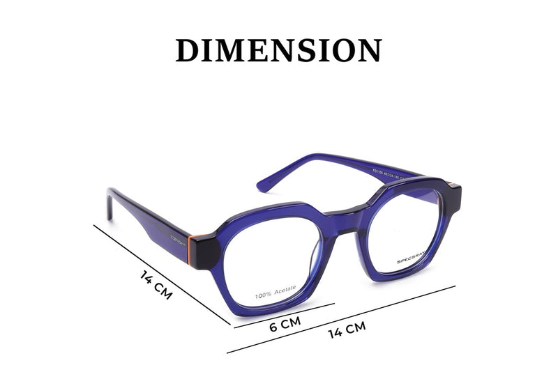 Geometric Full Rim Acetate For Unisex