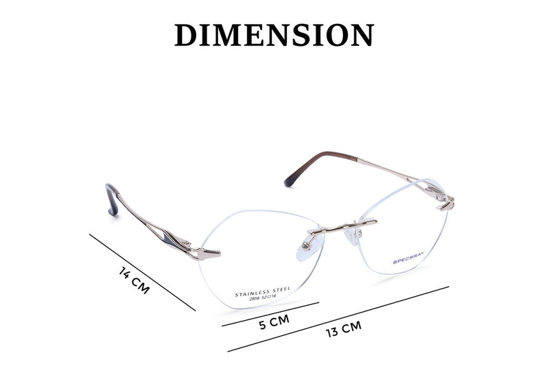 Geometric Rim Less Eyeglasses For Women
