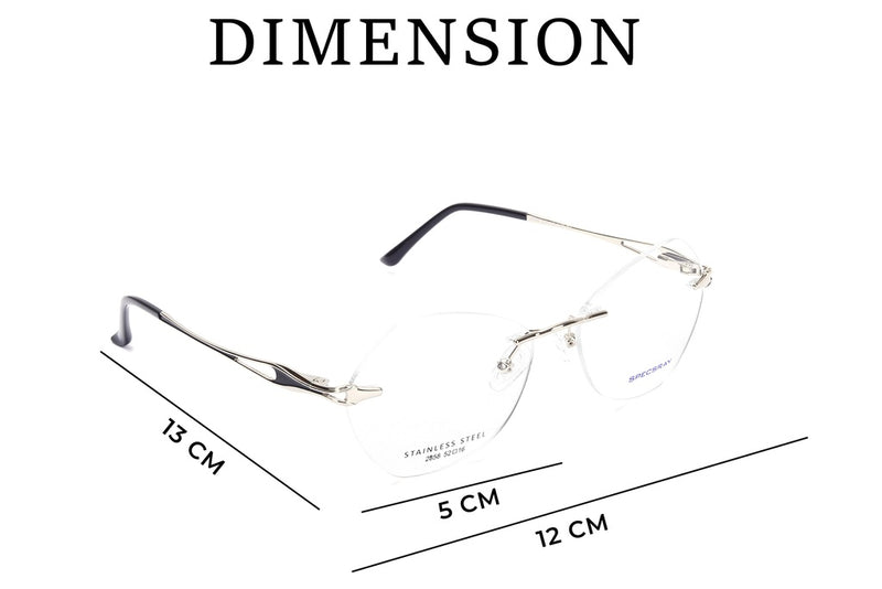Geometric Rim Less Eyeglasses For Women