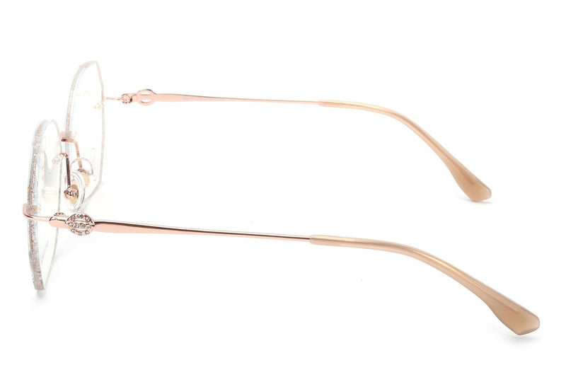 Hexagon Rim Less Eyeglasses For Women