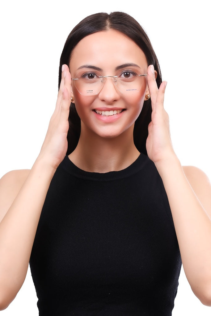 Geometric Rim Less Eyeglasses For Men And Women