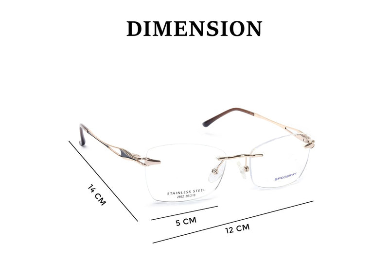 Cateye Rim Less Eyeglasses For Women