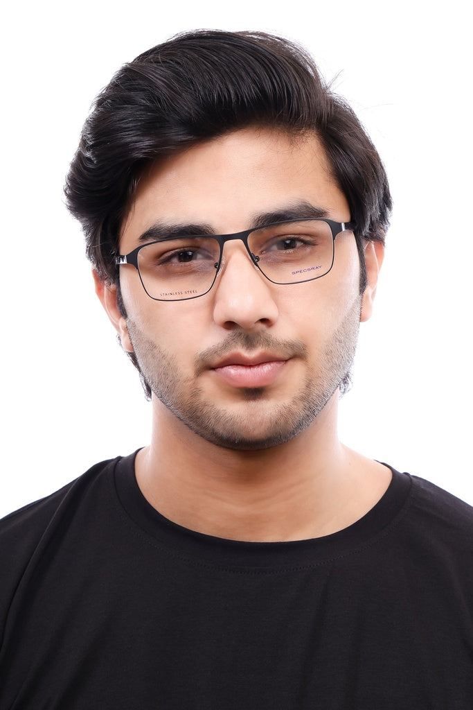 Rectangle Full Rim Eyeglasses For Men