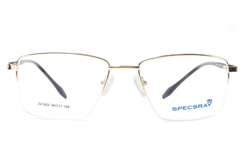 Rectangular Half Rim Eyeglasses For Men