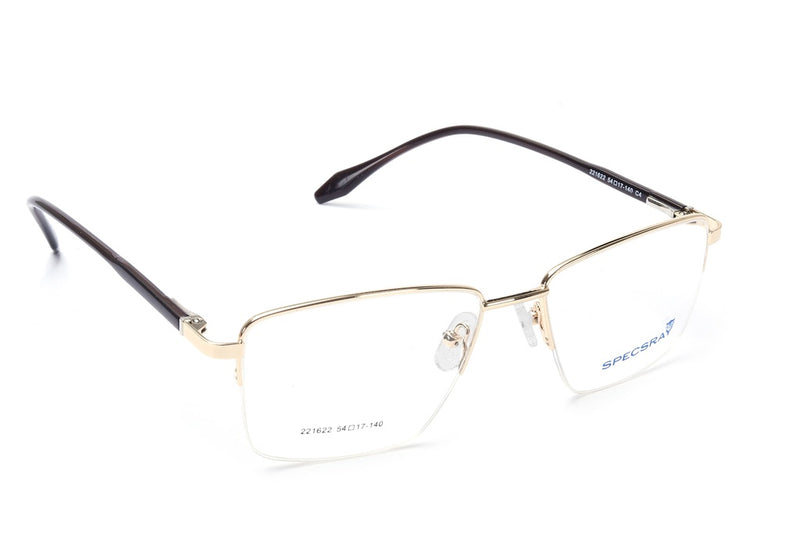 Rectangular Half Rim Eyeglasses For Men