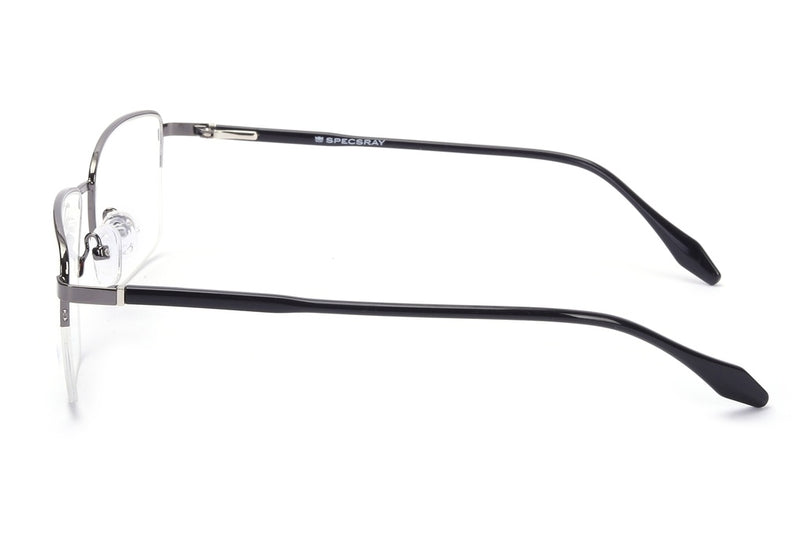 Rectangular Half Rim Eyeglasses For Men