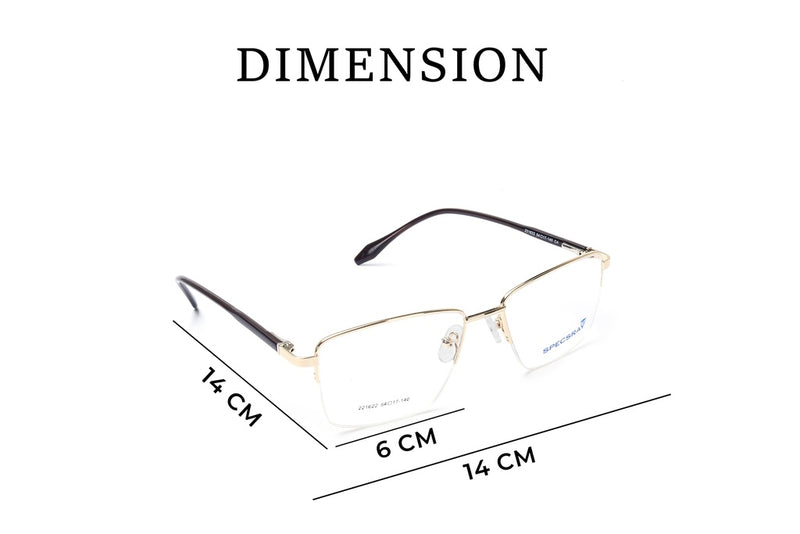 Rectangular Half Rim Eyeglasses For Men