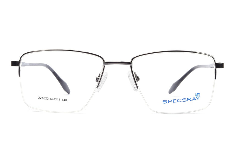 Rectangular Half Rim Eyeglasses For Men