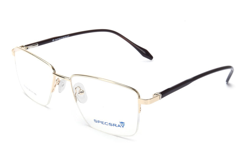 Rectangular Half Rim Eyeglasses For Men