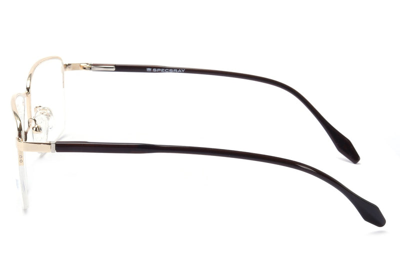 Rectangular Half Rim Eyeglasses For Men