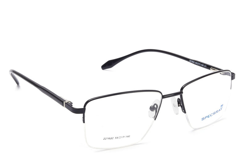 Rectangular Half Rim Eyeglasses For Men