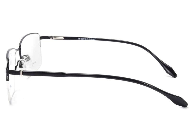 Rectangular Half Rim Eyeglasses For Men