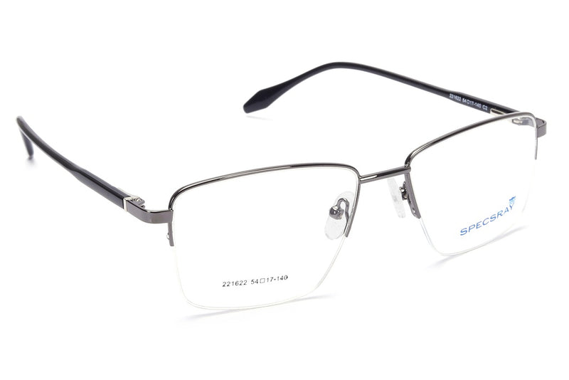 Rectangular Half Rim Eyeglasses For Men