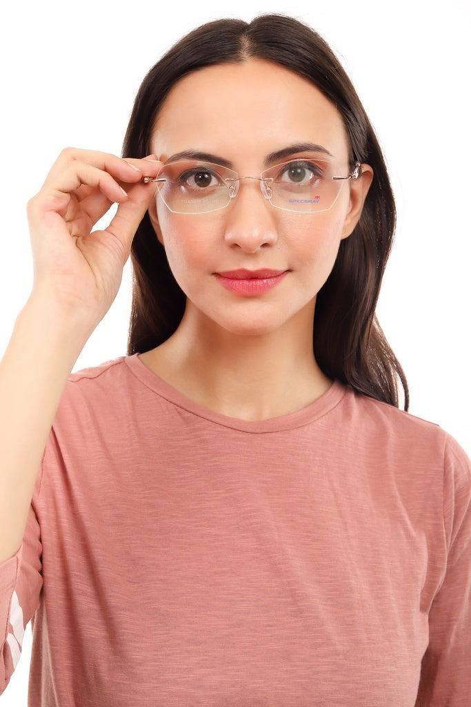 Rectangle Rimless Eyeglasses For Women