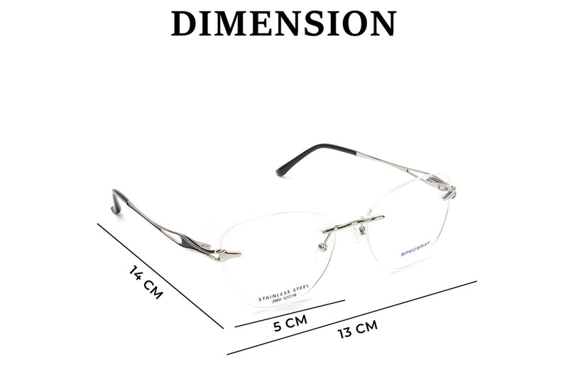 Cateye Rim Less Eyeglasses For Women