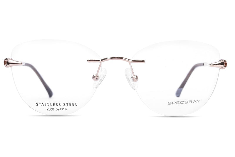 Cateye Rim Less Eyeglasses For Women