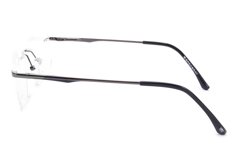 Rectangle Rim Less Eyeglasses For Men
