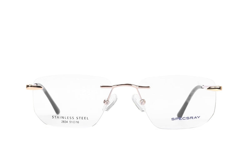 Rectangle Rim Less Eyeglasses For Men