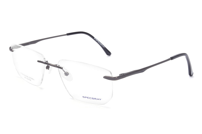 Rectangle Rim Less Eyeglasses For Men