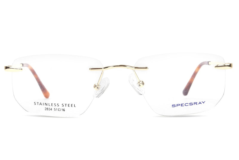 Rectangle Rim Less Eyeglasses For Men