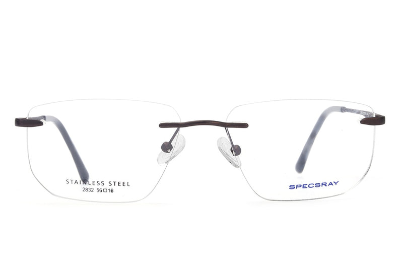 Rectangle Rim Less Eyeglasses For Men